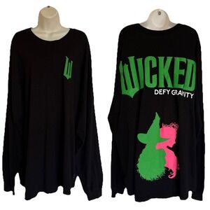 New Universal Studios WICKED Defy Gravity Spirit Jersey Black Adult 2XL *washed